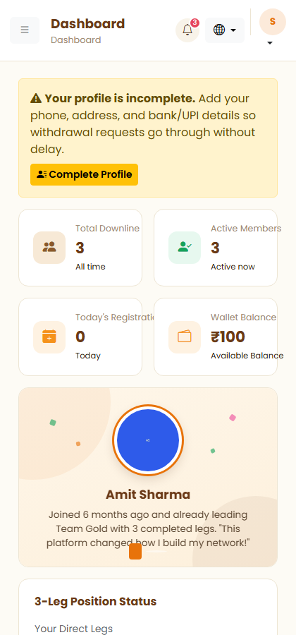 I Vision Mobile Dashboard